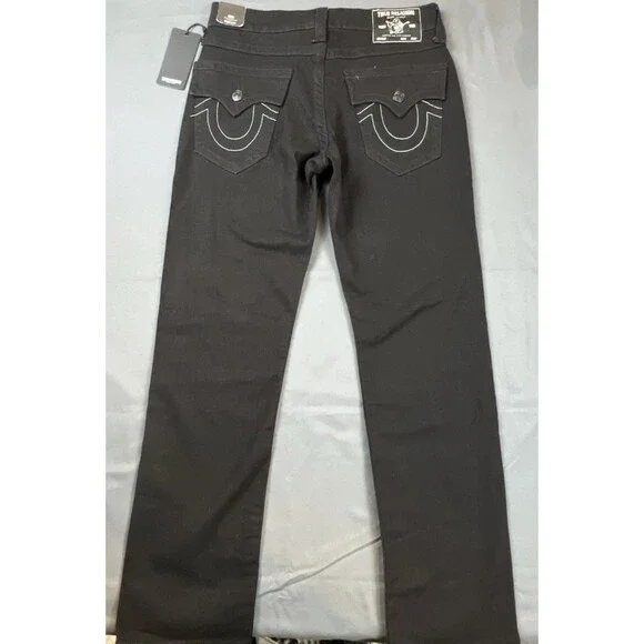 True Religion Ricky Relaxed Straight Jeans Black 29x32 NWT
